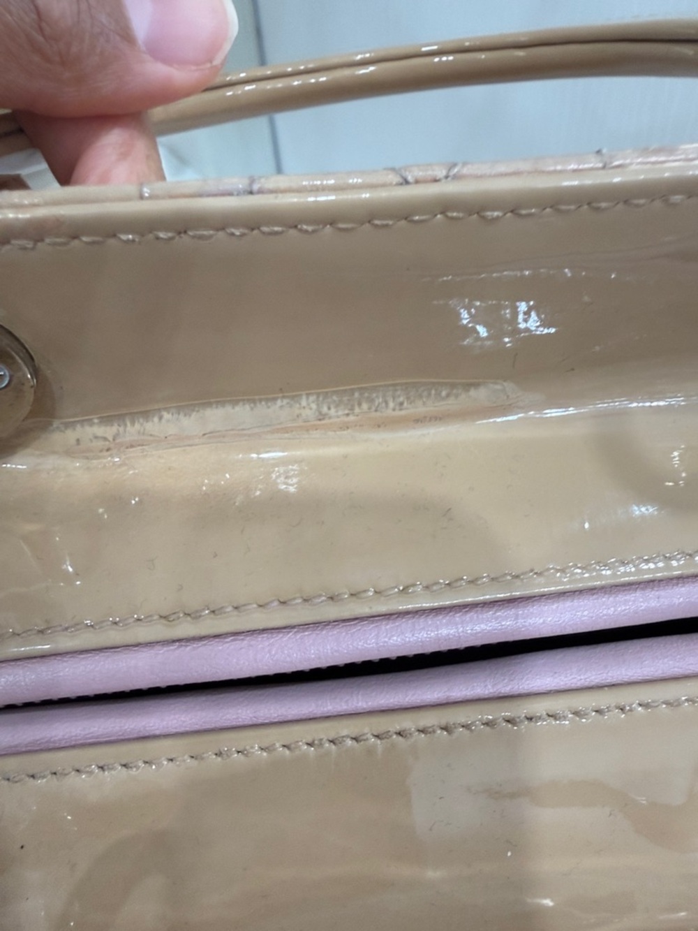 Dior Lady Dior Patent Leather Bag- nude beige - Picture 5 of 6